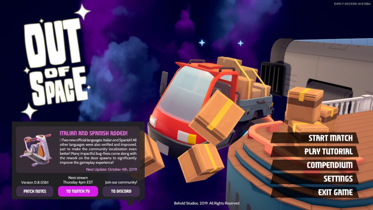 Out of Space, Steam Gift